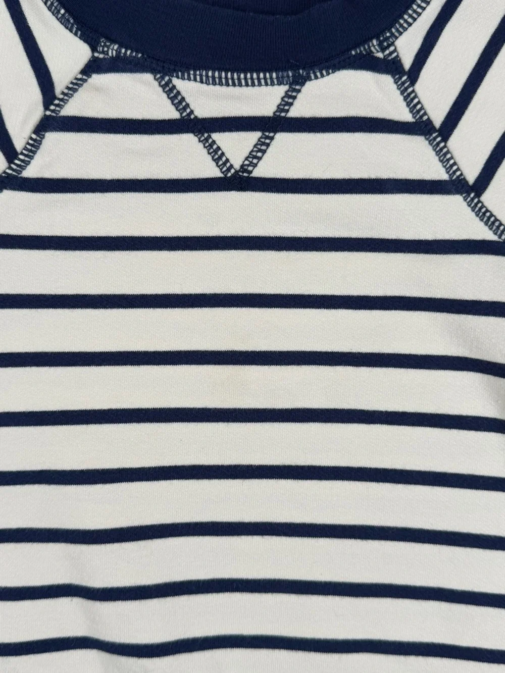 ANGEL DEAR Navy Stripe French Terry Raglan Sweatshirt - 12-18M